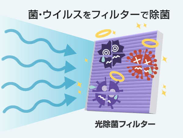 菌やニオイを根本から分解する「光除菌」の仕組み