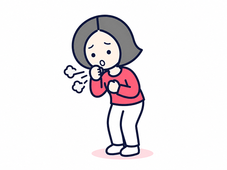 咳こむ