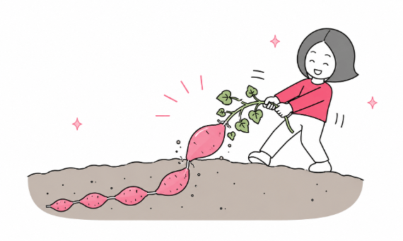芋づる式に引き出され